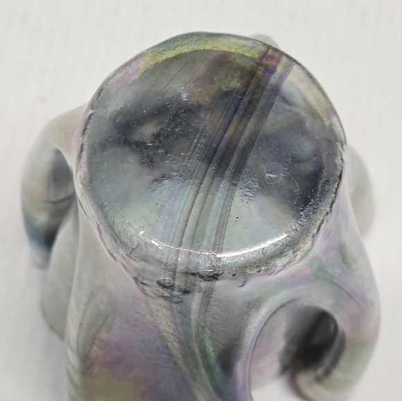 Studio Hand-blown Glass Iridescent Handkerchief Drape Vase - Picture 6 of 12